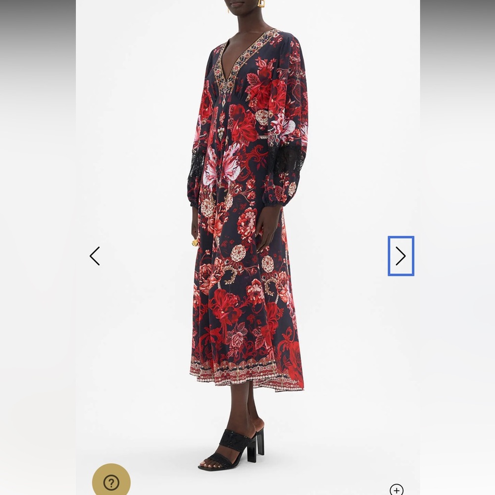 Camilla SISTERHOOD OF THE ROSE
BLOUSON SLEEVE V NECK
DRESS W LACE - Picture 5 of 9